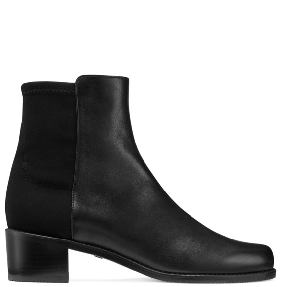 Stuart Weitzman EASYON RESERVE bootie Black leather Sz 7 NEW - Picture 1 of 13
